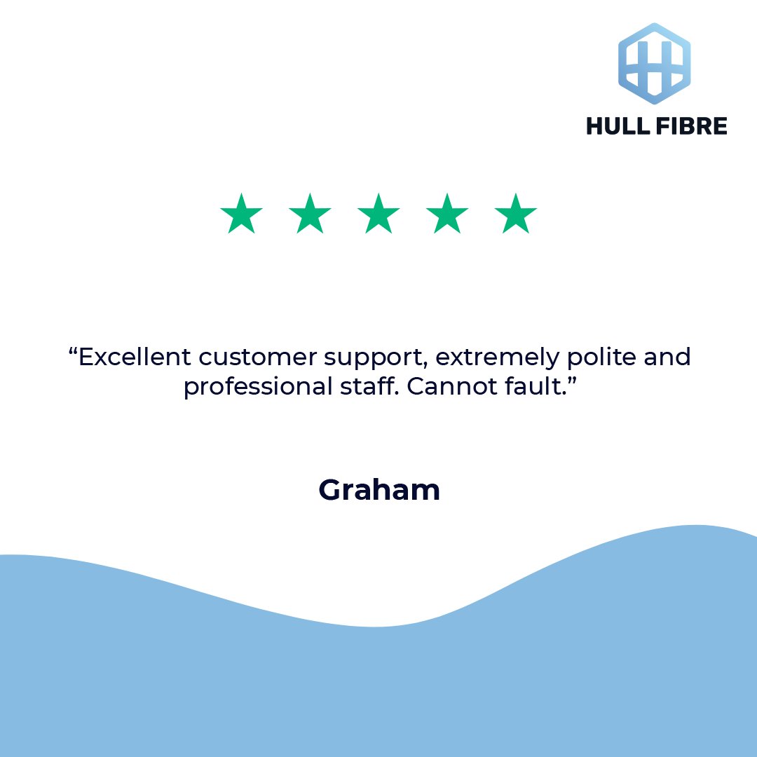 FEEDBACK FRIDAY!

Thanks Graham for sharing your great experience with our support team 😄 To see more of our excellent reviews please visit our Trustpilot: zurl.co/ndHa

For excellent customer support, choose Hull Fibre!

📞 01482 574574
📧 sales@hull-fibre.co.uk