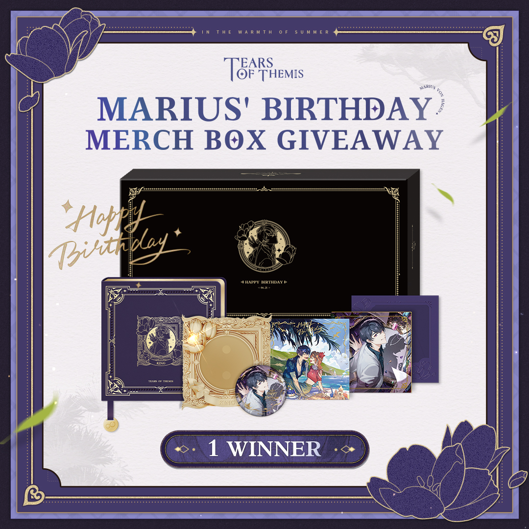 ✦ Happy Birthday, #Marius ✦

🎈 Follow &amp; Repost
🎁 Marius' Birthday Merch Box ×1
⏳ Ends on 2025/6/26 at 23:59 (UTC+9)

Today, let's celebrate his birthday!
Happy Birthday, Marius!

#TearsOfThemis