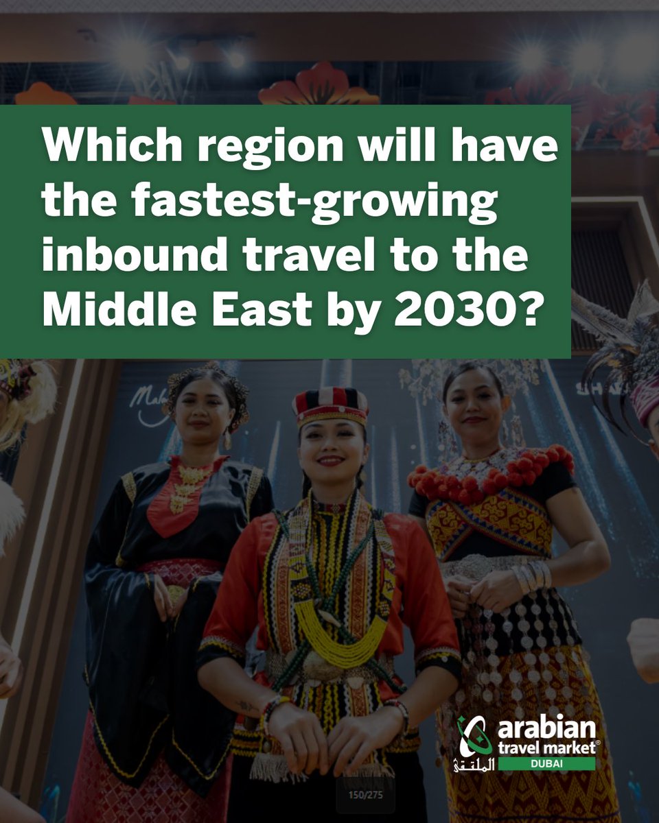 By 2030, one region is expected to lead the surge in inbound travel to the Middle East. Can you guess which one? 🤔

📊 Vote now and uncover the answer on Page 7 of the ATM Global Trends Report.

Download spkl.io/6011fhSsb

#ATM2025 #TravelPower #TourismGrowth #ATM26