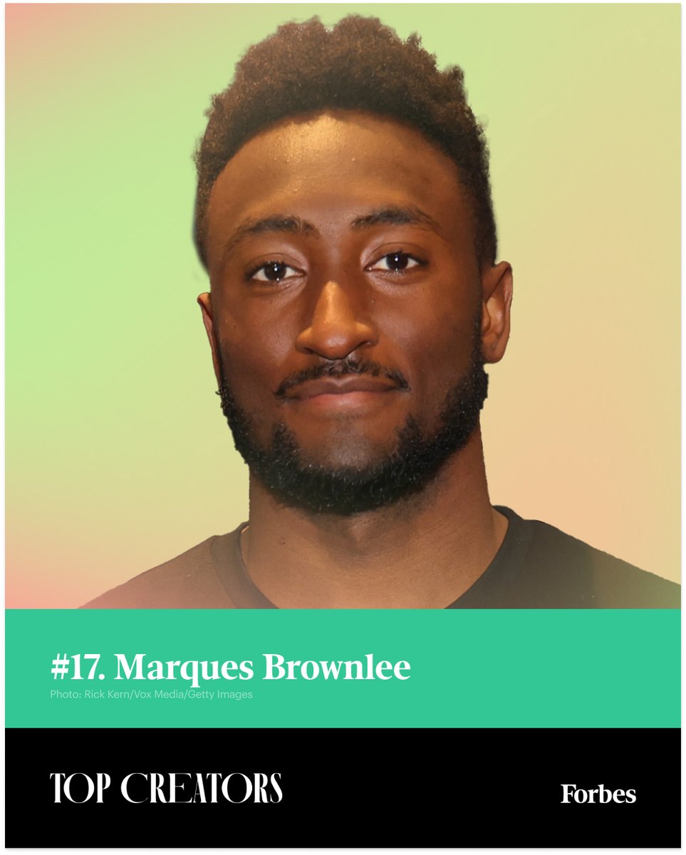 Forbes's tweet photo. If it’s tech, he reviews it: the latest iPhone, the Tesla Cybertruck, even a robotic hand. @MKBHD, one of technology’s tastemakers, began posting online back in 2009 with his review of a laptop remote control (remember those?) #ForbesTopCreators https://t.co/wkOoBZsH7l https://t.co/w3EriU1e7S