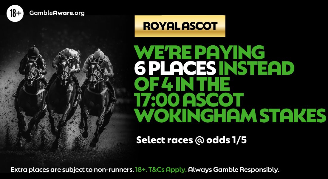 We’re going big for the Royal Ascot finale 🎩

6 places paid on the 17:00 Wokingham Stakes! 

18+. T&amp;Cs Apply: bit.ly/epsqb