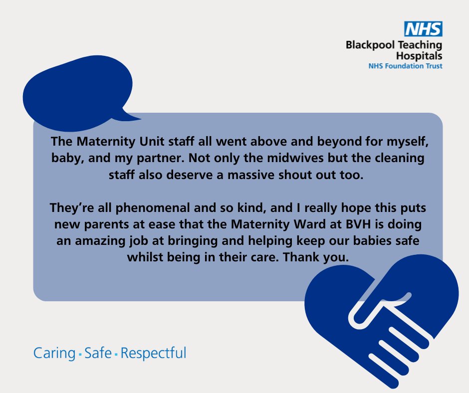 💙 The Maternity Unit staff all went above and beyond for myself, baby, and my partner 💙 

A patient cared for during delivery by our maternity team shared this feedback.

Thank you to all our colleagues from maternity who work hard to treat our patients