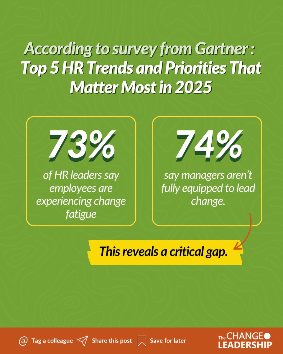 According to Gartner’s Top 5 HR Trends and Priorities for 2025, many HR leaders believe that managers aren’t prepared to lead through change.

If you’re looking to equip your managers with practical tools to lead change—DM us to explore our free resources and upcoming trainings.