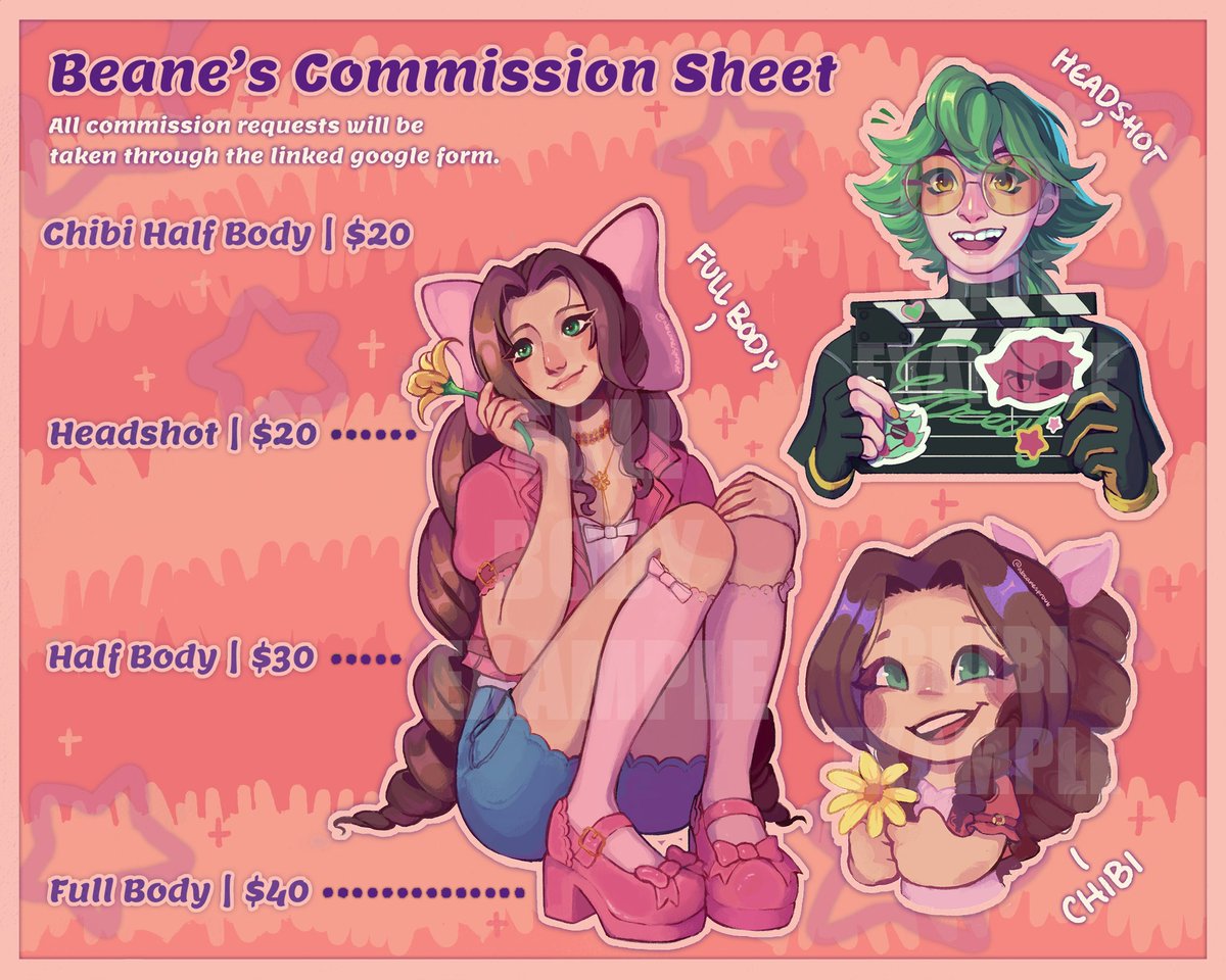 abeanesprout's tweet image. just a reminder that my c0mms are currently open!!
this is the current c0mm ref sheet, feel free to dm me if you have any questions :D
