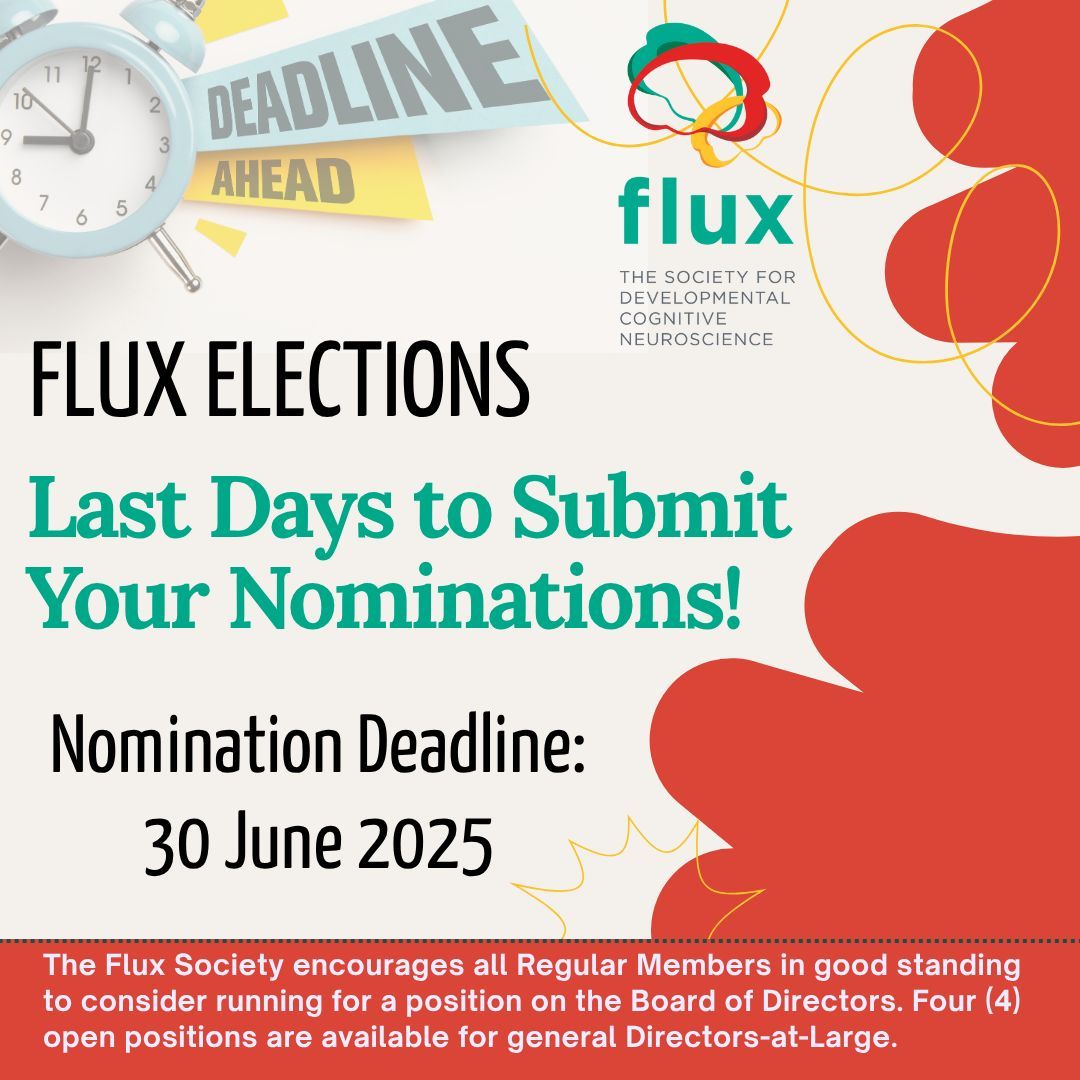 FluxSociety's tweet image. 🕒 Time is almost up!
Nominate yourself or a colleague for the Director-at-Large role on the FLUX Board of Directors. Shape the future of our field.
🗳️ Nominations close soon!
🔗 buff.ly/UzPQh11
#FLUX2025 #Neuroscience #Leadership #CallForNominations