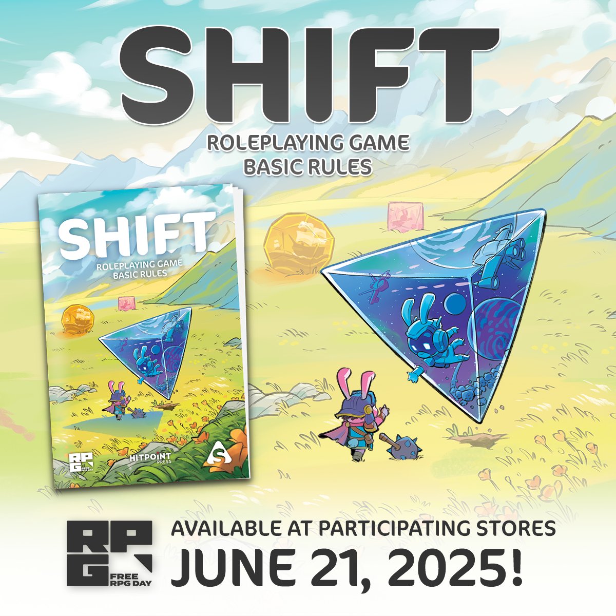 This Saturday is #freeRPGday and you can visit your participating LGS to pick up the basic rules booklet for SHIFT! 🎉

The booklet includes the full set of basic rules &amp; the Dorado Station Sci-Fi SHIFT World Spark!

Check participating stores here: freerpgday.com/gamers
🧵1/3