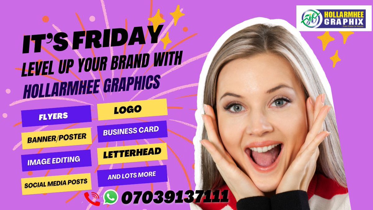 hollarmheetech's tweet photo. HOLLARMHEE GRAPHICS
Designs That Make Your Brand Stand Out!
🖌️ Logo, Business Cards &amp; Flyers
📱 Social Media Graphics
🏞 Image Editing and Lots more 
💬 Fast Delivery | 💡 Creative Concepts | 🎯 Professional Touch

📞 Call/WhatsApp: 07039137111
📸 Follow us: @hollarmhee graphics https://t.co/X8O0XD8GXc