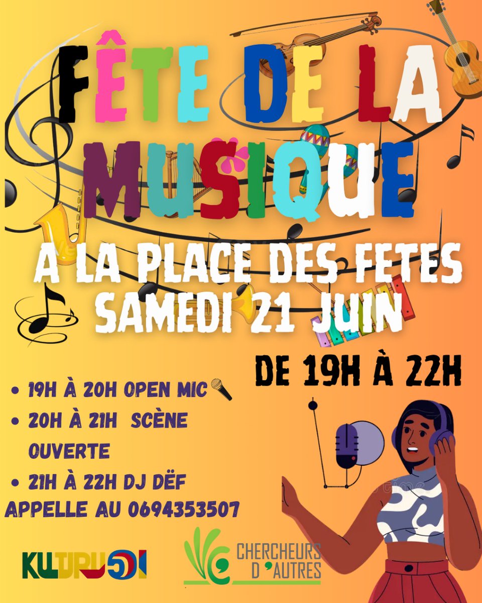 À Maripasoula ce weekend !

👉 Ce soir - 20 juin - 19h
 Chez Tifamm (Junior)
🎬 Haïti, la rançon de l’indépendance

👉 Demain - 20 juin - 19h : Fête de la Musique à la place des fêtes de Maripasoula

👉 Ce dimanche - 21 juin - 19h
 7 Pass.Vignon
🎬 Aux origines, l’esclavage