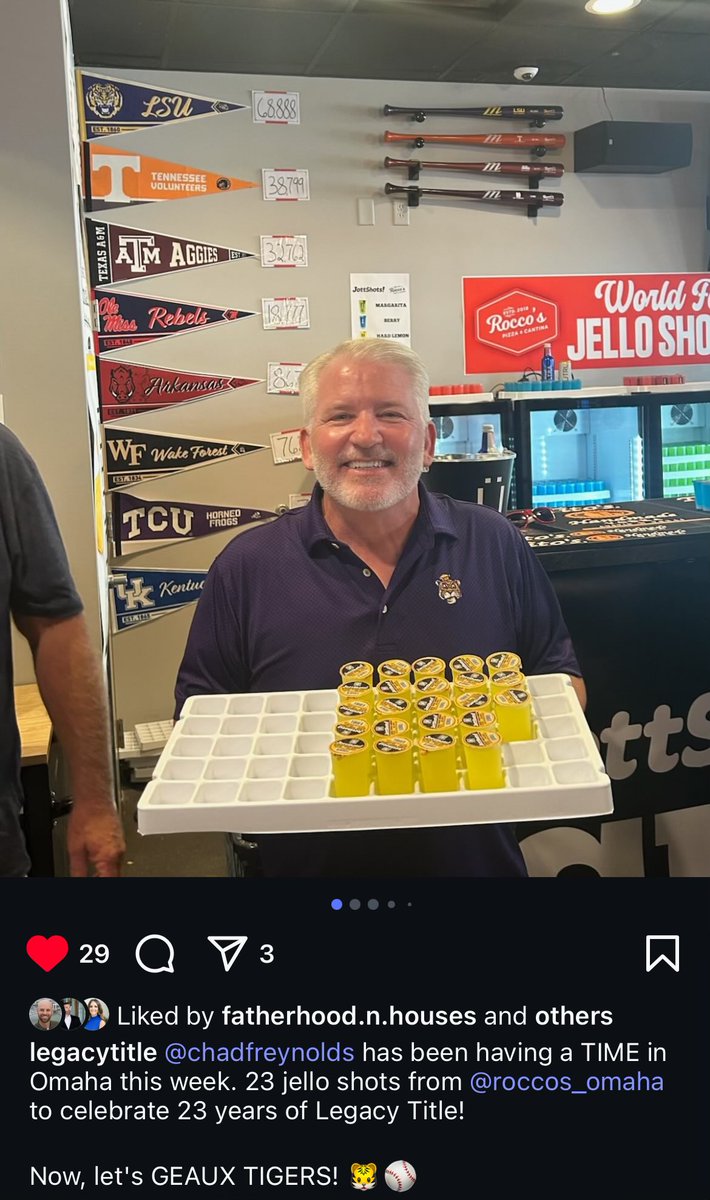 Bradford (@lsubradford) on Twitter photo Hey, <a href="/JimmyOtt1045/">Jimmy Ott</a> / <a href="/C_Hanagriff/">Charles Hanagriff</a>, when you do the LEGACY TITLE read today, might wish Chad/Legacy a happy 23 years. He’s been doing his thing in Omaha since the series started. To celebrate the 23rd anniversary, bought 23 jello shots at <a href="/CWSShotBoard/">CWS Jello Shot Challenge</a> Hey, <a href="/JimmyOtt1045/">Jimmy Ott</a> / <a href="/C_Hanagriff/">Charles Hanagriff</a>, when you do the LEGACY TITLE read today, might wish Chad/Legacy a happy 23 years. He’s been doing his thing in Omaha since the series started. To celebrate the 23rd anniversary, bought 23 jello shots at <a href="/CWSShotBoard/">CWS Jello Shot Challenge</a>