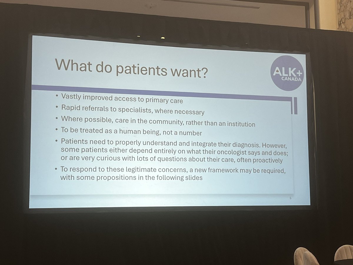 Jarushka Naidoo (@drjnaidoo) on Twitter photo #ELIXR25🍁
Poignant presentation by <a href="/ALKPositiveinc/">ALK Positive</a> Canada President Duncan Preece, on what matters to patients & ideas for the future:
- bringing care to the pt (academic-community models, e.g. <a href="/lung_check_ie/">Lung Health Check Ireland</a>)
- tailored education
- lean into new ways, AI
<a href="/OncoAlert/">OncoAlert</a> #LCSM #ELIXR25🍁
Poignant presentation by <a href="/ALKPositiveinc/">ALK Positive</a> Canada President Duncan Preece, on what matters to patients & ideas for the future:
- bringing care to the pt (academic-community models, e.g. <a href="/lung_check_ie/">Lung Health Check Ireland</a>)
- tailored education
- lean into new ways, AI
<a href="/OncoAlert/">OncoAlert</a> #LCSM