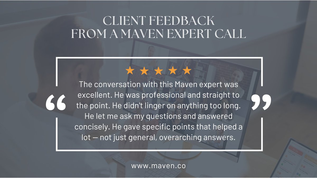 MavenRes's tweet image. Precision. Perspective. Progress.
Clear, expert insights spark real decisions — fast.
Our clients choose guidance that’s focused, actionable, and sharp.
Want to elevate your project with expert precision?
🔗 Start here: maven.co/project

#BusinessStrategy #ExpertNetwork