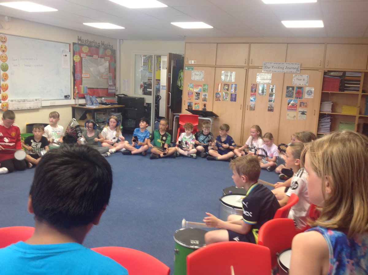 For world music day tomorrow 21st June 2025. 
Year 4 played a variety of instruments with the Bolton music service, with a key focus on rhythm.