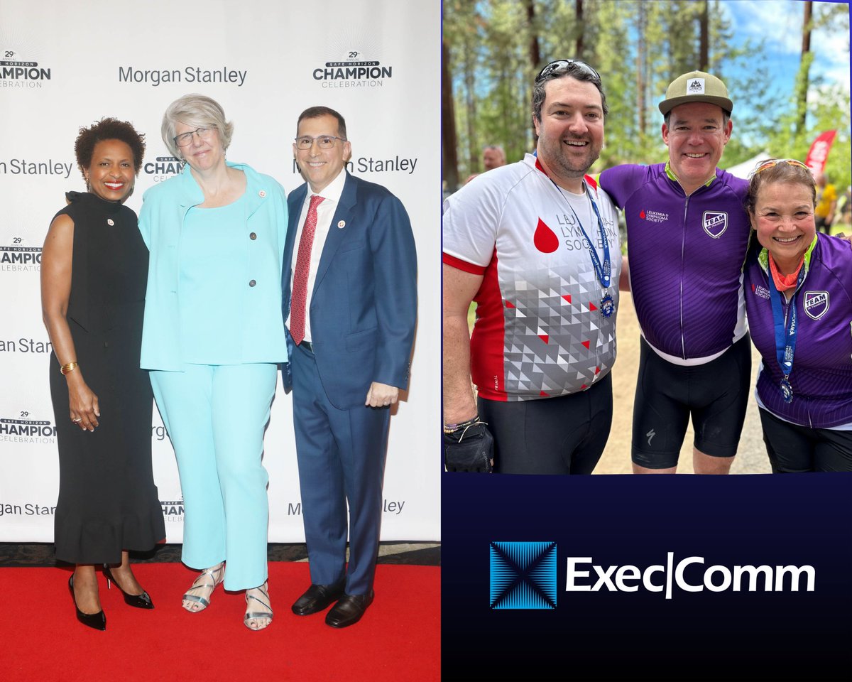💙 Exec-Comm CARES

We proudly supported Safe Horizon’s 29th Annual Champion Celebration. Congrats to Susan Reid of Morgan Stanley for being honored! 👏

Shoutout to Tessie Massa for riding with LLSusa to fight cancer. 🚴‍♀️💪

#ExecComm #GivingBack #CommunityEngagement