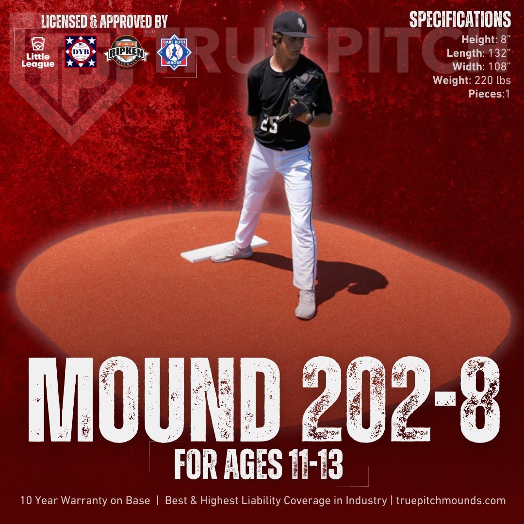 Little League or Pony League field? You’ll want the 202-8.

Regulation-compliant, licensed for game play, and built for crowned infields.

Order yours: truepitchmounds.com/true-pitch-mou…