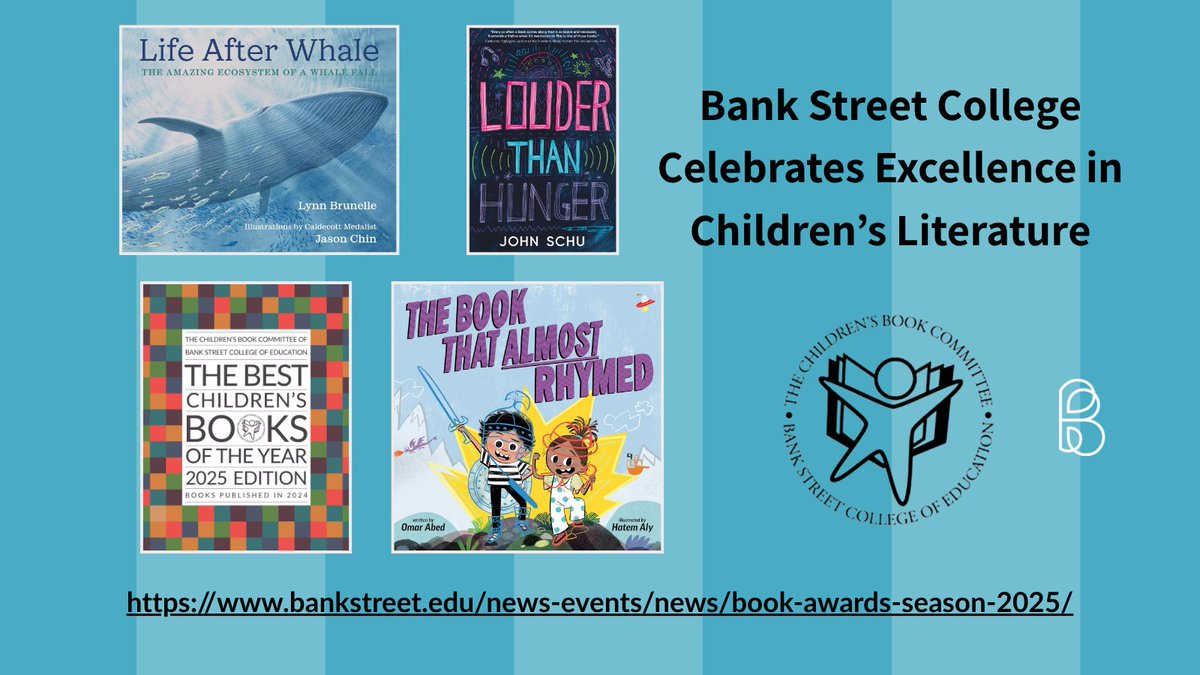 @bankstreetlibrary.bsky.social (@bankstreetlib) on Twitter photo CHILDREN'S LIT ROUND-UP: Bank Street Children's Book Committee wrapped up an incredible award season! From the Irma Black Award to the new Youth Choice Award, STEM honors, poetry, and their 2025 "Best of" list. <a href="/bankstreetedu/">Bank Street College</a> #bankstreetccl #bankstreetcbc bankstreet.edu/news-events/ne… CHILDREN'S LIT ROUND-UP: Bank Street Children's Book Committee wrapped up an incredible award season! From the Irma Black Award to the new Youth Choice Award, STEM honors, poetry, and their 2025 "Best of" list. <a href="/bankstreetedu/">Bank Street College</a> #bankstreetccl #bankstreetcbc bankstreet.edu/news-events/ne…