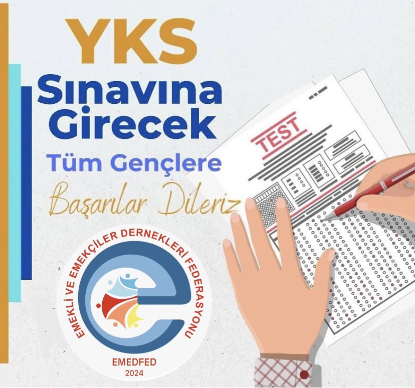 Kastamonu Emekli ve Emekçiler Derneği (@kastamonuemed) on Twitter photo Hafta sonu gerçekleşecek olan, #YKS sınavına girecek tüm geçlerimize başarılar dileriz.
Unutmayın ki; esas başarı,
kendinize olan güveninizdir.
Sınavda zihniniz açık, şansınız bol olsun.
<a href="/gonulborann/">Gönül Boran Özüpak</a>
<a href="/EmedFederasyonu/">Emekli ve Emekçiler Dernekleri Federasyonu</a>
#EmekliVeEmekçiHaykırıyor Hafta sonu gerçekleşecek olan, #YKS sınavına girecek tüm geçlerimize başarılar dileriz.
Unutmayın ki; esas başarı,
kendinize olan güveninizdir.
Sınavda zihniniz açık, şansınız bol olsun.
<a href="/gonulborann/">Gönül Boran Özüpak</a>
<a href="/EmedFederasyonu/">Emekli ve Emekçiler Dernekleri Federasyonu</a>
#EmekliVeEmekçiHaykırıyor