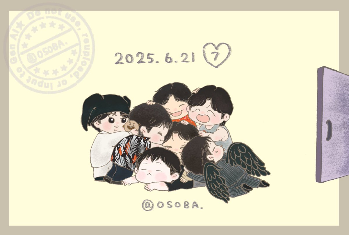 2025.6.21🐹🐿️🧸🐨🐣🐇＋🐈‍⬛
knock knock🚪

#btsfanart 
#BTS_7
#待ち望んでいた
