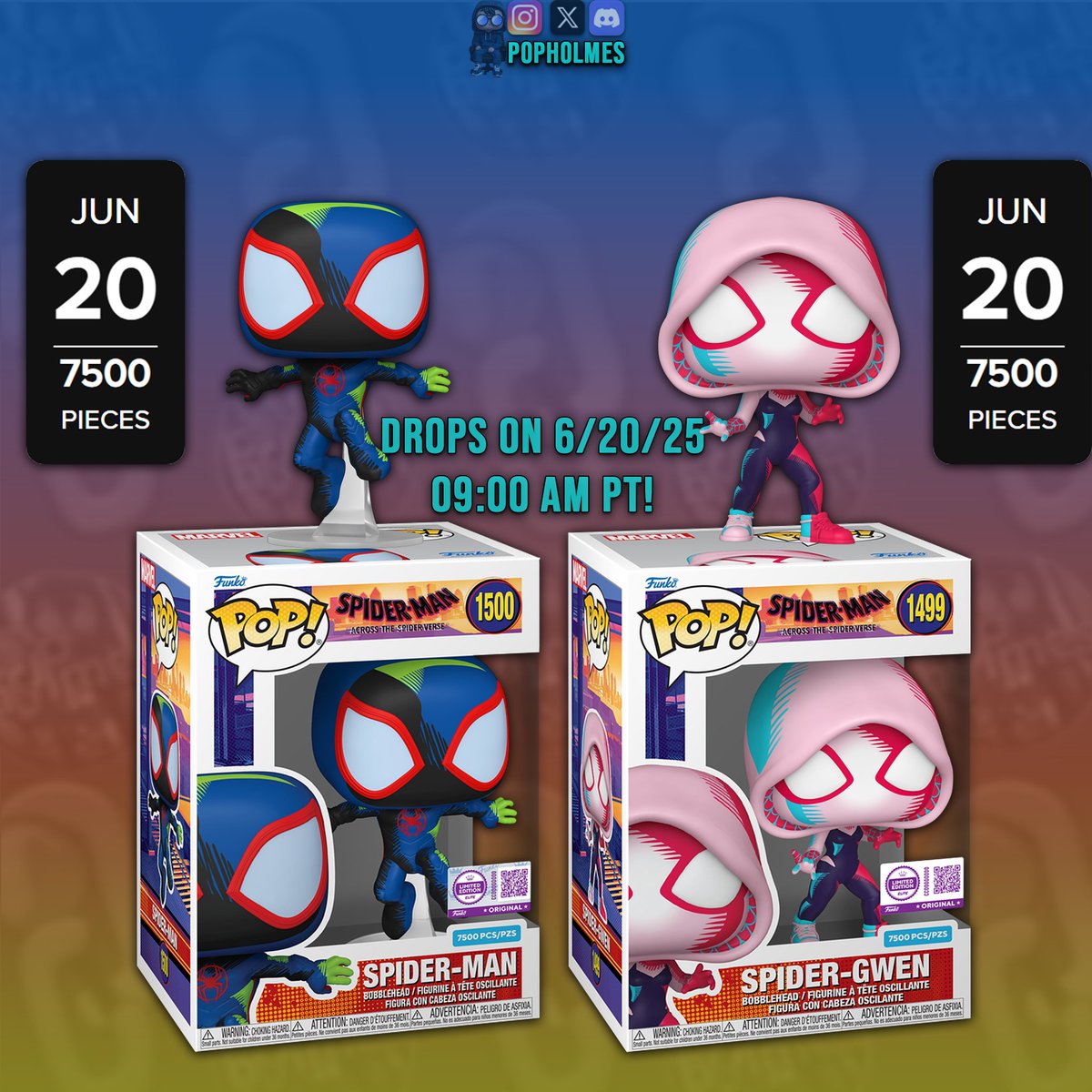 Todays the day! Another FOMO Limited drop- Spider-Man and Spider- Gwen. You grabbin? One? Both? None?
Use the link below at 8:59 PT #ad 
popholmes.tech/l/fslimited

#spiderman #spidergwen #milesmorales #gwenstacy #funko #fomo #originalfunko #limitededition #funkopop #popholmes