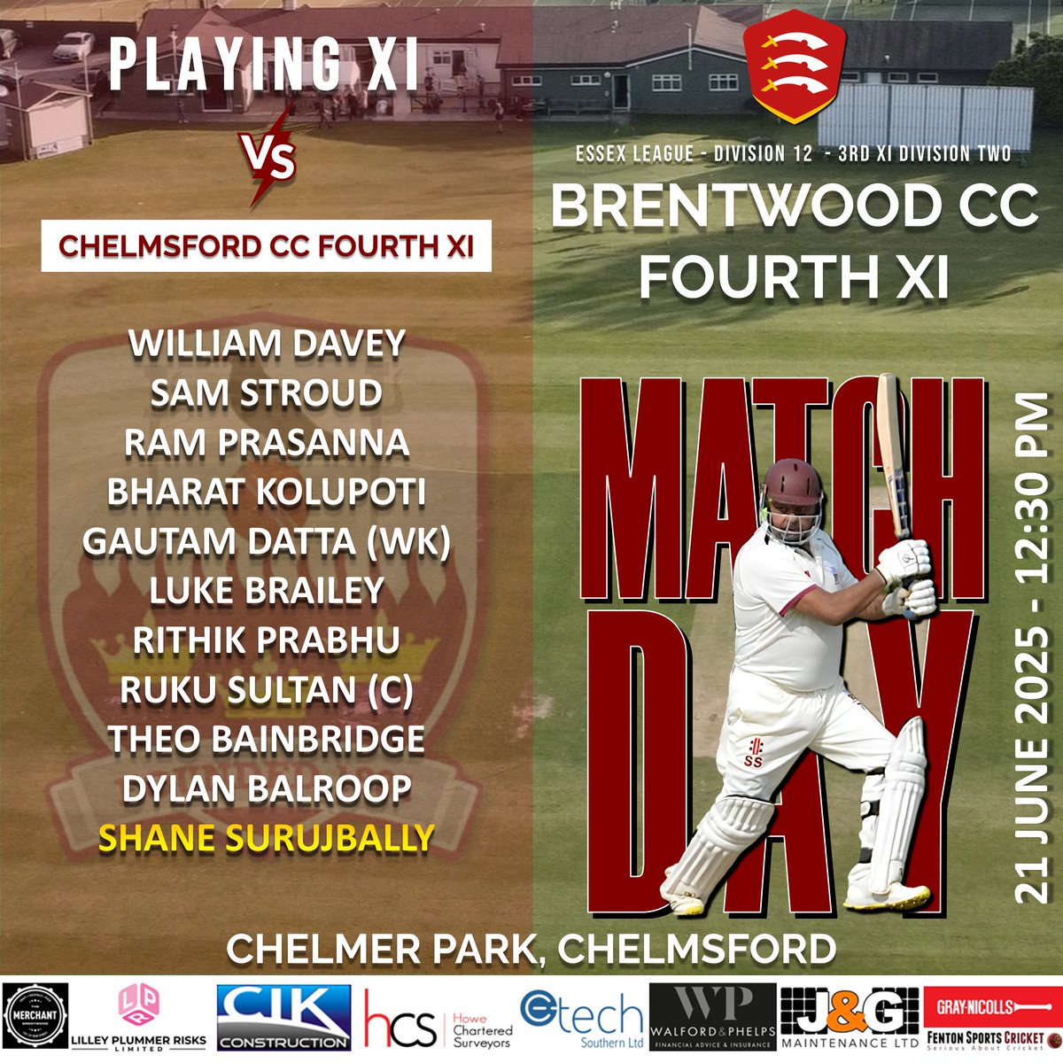 Here's our teams for the league fixtures this weekend - 21/06/2025💪🏾💪🏾🏏🏏🌞🌞 (1/2)