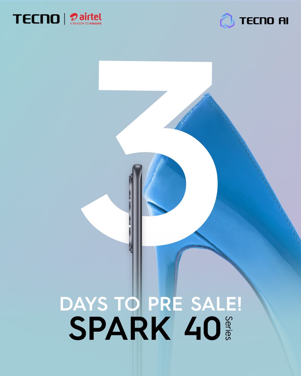 The slimmest and strongest is almost yours... ⏳ 
Just 3 days to pre-sale! 
#SPARK40Series #SPARK40PreSale #TECNOxAirtel