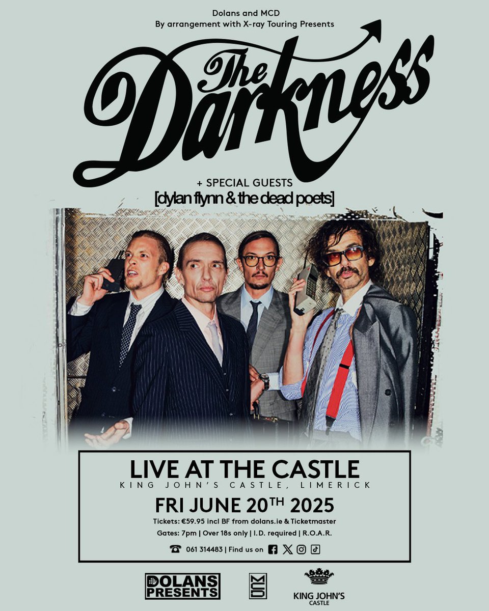 dflynndeadpoets's tweet image. We are delighted to say we will be joining @thedarkness in Limerick tonight and Killarney tomorrow!
Limited tickets still available.
See you all there x
@mcd_productions
@TicketmasterIre