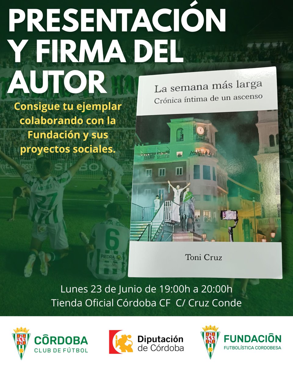 📢 Este lunes 23 presentamos "𝐋𝐚 𝐬𝐞𝐦𝐚𝐧𝐚 𝐦𝐚́𝐬 𝐥𝐚𝐫𝐠𝐚: 𝐂𝐫𝐨́𝐧𝐢𝐜𝐚 𝐢́𝐧𝐭𝐢𝐦𝐚 𝐝𝐞 𝐮𝐧 𝐚𝐬𝐜𝐞𝐧𝐬𝐨.", por <a href="/tonicruzgon/">Toni Cruz</a>

📒 Te esperamos el lunes de 19h a 20h en la #TiendaCCF de la C/ Cruz Conde para la firma de ejemplares.

📖✍🏻 ¡No te quedes sin el tuyo!