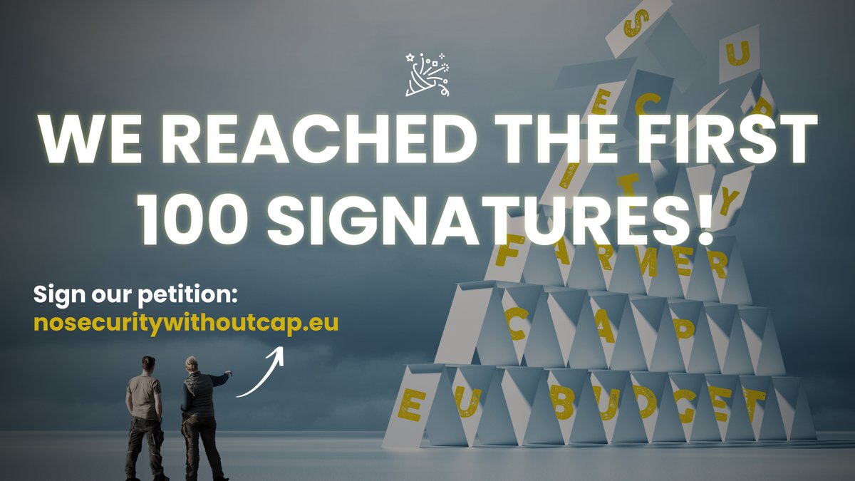 COPA-COGECA (@copacogeca) on Twitter photo 🚀 First milestone reached! In just 2⃣4⃣ hours, we hit 1⃣0⃣0⃣ signatories 🙌
🎯Next goal: 1⃣0⃣0⃣0⃣ — let’s get there fast!
✍️Every signature counts to send a clear message to the <a href="/EU_Commission/">European Commission</a> : ❌ No to dismantling the #CAP and diluting its budget in the “Single Fund”! 🚀 First milestone reached! In just 2⃣4⃣ hours, we hit 1⃣0⃣0⃣ signatories 🙌
🎯Next goal: 1⃣0⃣0⃣0⃣ — let’s get there fast!
✍️Every signature counts to send a clear message to the <a href="/EU_Commission/">European Commission</a> : ❌ No to dismantling the #CAP and diluting its budget in the “Single Fund”!