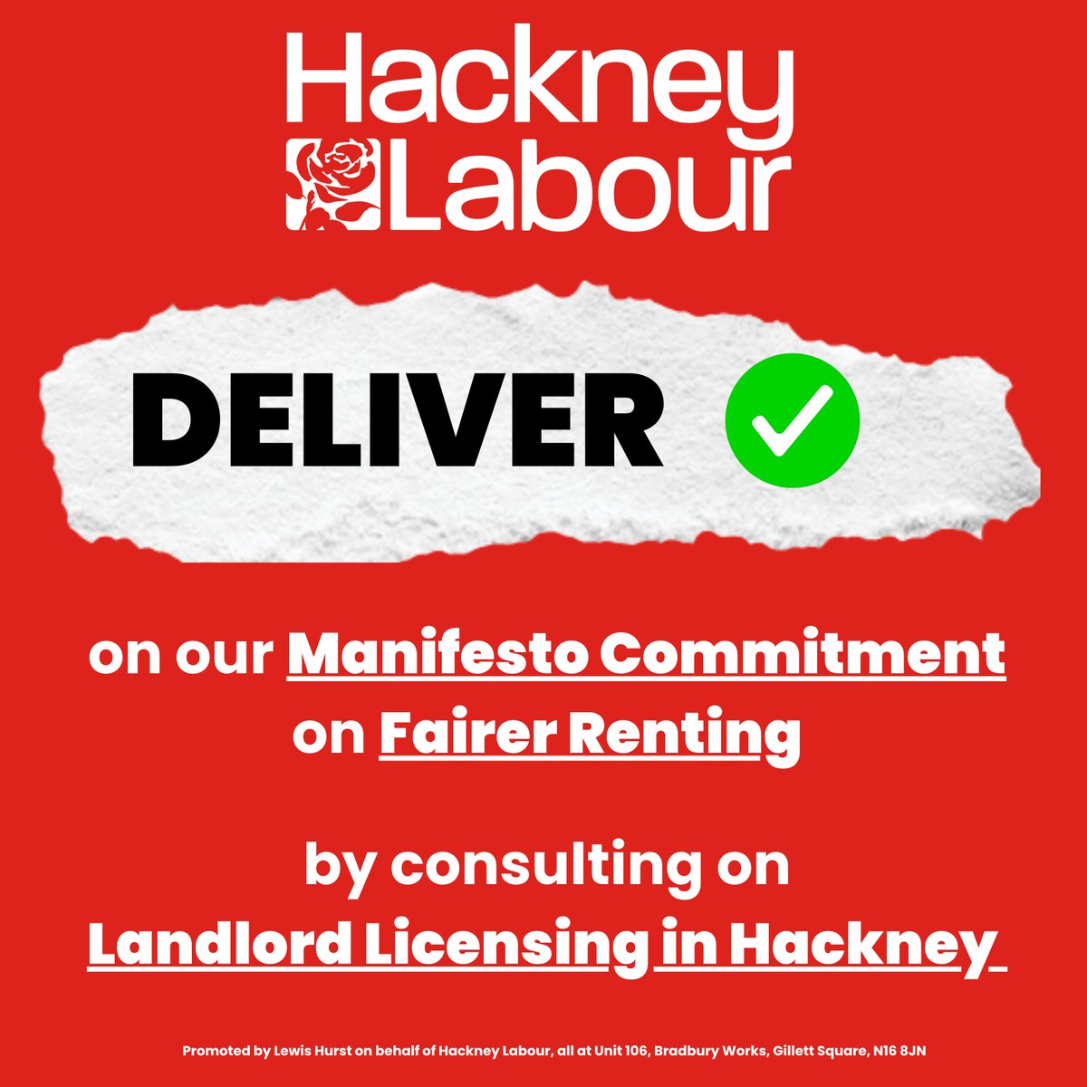 Another manifesto promise delivered! 🥳

Hackney Labour have begun consultation on introducing a Landlord Selective Licensing scheme.

You can take part in the consultation here: consultation.hackney.gov.uk/housing-strate…