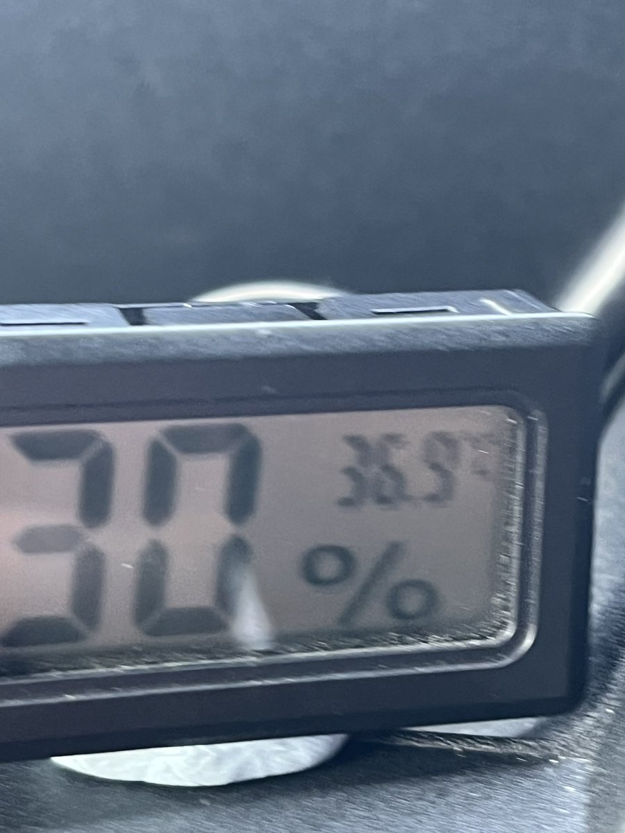 Temp in our campervan after leaving it closed up for 30 mins. And that's why you don't leave dogs or kids in the car in hot weather!!