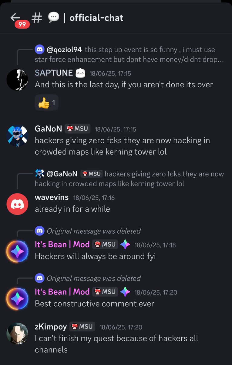 turbocapy's tweet photo. @nexpacetime @MaplestoryU Bro, not even discord mods believe in the famous 20+ years of experience team https://t.co/mjHwQ97HfS