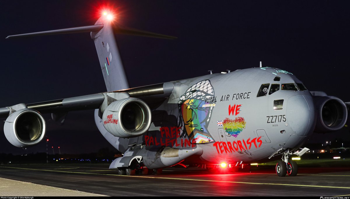 BREAKING: A400 Bomber vandalised after terrorists scaled a 3ft wooden fence &amp; crossed 7.175km of open ground undetected to cause £80,085 worth of damage to the A400. RAF Police will be investigating once they lower the barrier at the main entrance

Photographed from A Canberra