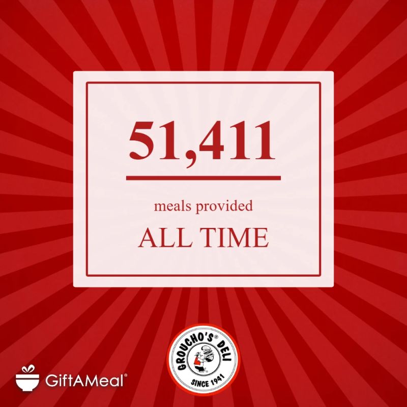 GiftAMeal (@giftameal) on Twitter photo Huge congratulations to <a href="/GrouchosDeli/">Groucho’s Deli</a> for surpassing 50,000 meals donated with GiftAMeal! 💚
Every sandwich, every smile, and every photo shared has contributed to making a massive impact on local communities. Here’s to the next 50,000! 🙌
qsrmagazine.com/news/grouchos-… Huge congratulations to <a href="/GrouchosDeli/">Groucho’s Deli</a> for surpassing 50,000 meals donated with GiftAMeal! 💚
Every sandwich, every smile, and every photo shared has contributed to making a massive impact on local communities. Here’s to the next 50,000! 🙌
qsrmagazine.com/news/grouchos-…