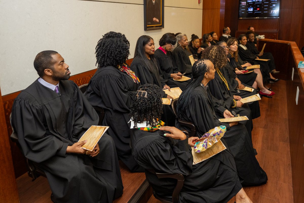 Harris County District Attorney (@harriscountydao) on Twitter photo It was a full ceremonial courtroom on #juneteenth2025 to celebrate the legacy of the Honorable Belinda Hill, as her portrait was revealed.  
It now hangs in the 230th District Court, where Hill was appointed to the bench in 1997 by then Governor George W. Bush.  She resigned in It was a full ceremonial courtroom on #juneteenth2025 to celebrate the legacy of the Honorable Belinda Hill, as her portrait was revealed.  
It now hangs in the 230th District Court, where Hill was appointed to the bench in 1997 by then Governor George W. Bush.  She resigned in
