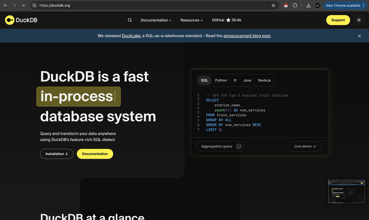 MAlSubaie21's tweet image. نستكشف DuckDB 
مبدئياً تشبه ClickHouse للي اشتغلوا عليها

- شرايكم بكرة نسوي عليها تاسك خفيف للـParquet Files ؟ 🧐