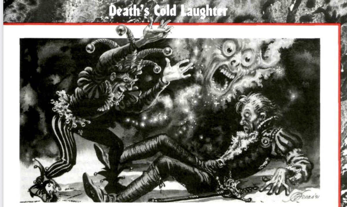 TalosStormLord's tweet image. RISIBILOS: Speaking of “how does that even work” and manifestations of the mind, let’s jump to the campiest #Ravenloft #domain of them all. The darklord is trapped as a ventriloquist to a terrible doll that looks like #Strahd (in 2E it was a jester and was all about bad jokes).