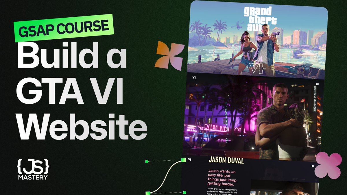 The Ultimate GSAP Course is here - build GTA VI! 🔥

→ jsm.dev/twitter-ultima…

✅ Why it feels so good!

Apple. Stripe. Duolingo. Rockstar.

The best websites today don’t just function - they feel incredible to use.

Subtle scroll reveals, buttery transitions, and playful