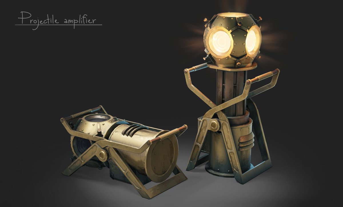 sandthegame's tweet image. The projectile amplifier: A device that generates a sphere, amplifying the damage of bullets and shells fired from within.
Built for short bursts of overwhelming firepower, until it runs out of juice.