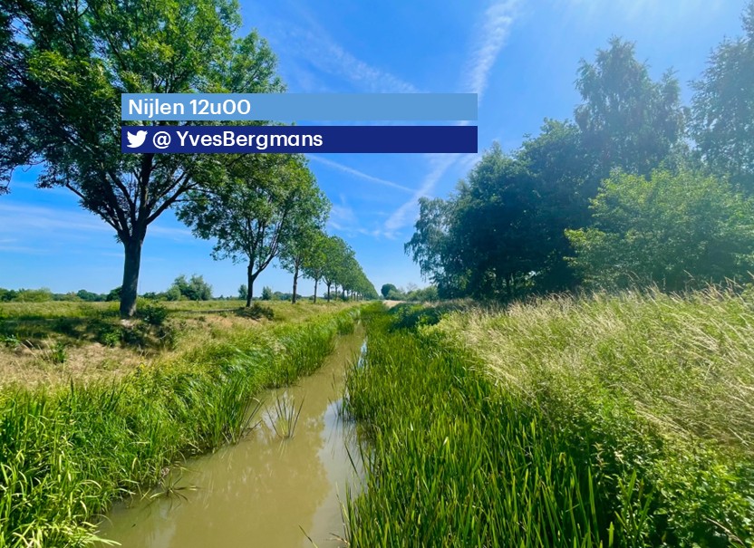 Zonnig en warm, al zijn er ook sluierwolken, maar die hinderen de zon niet al te fel. Deze namiddag werd het op veel plaatsen 27°C, in Avelgem werd het 29°C. Beerse bereikte 28°C. Prachtig zomers weer dus. Vannacht koelt het af tot een graad of 15.
buienradar.be/belgie/weerber…