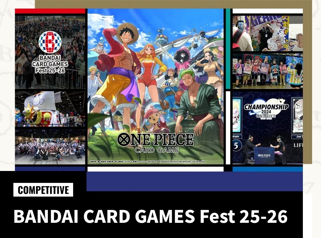Bandai Card Games Fest 25-26 has announced it's first stop in the tour! Dallas, Texas on September 20th-21st. 
Celebrate Bandai's Card Game Titles at the Kay Bailey Hutchison Convention Center. The event will host:
Championship 25-26 Finals Season 1
Championship Last Chance