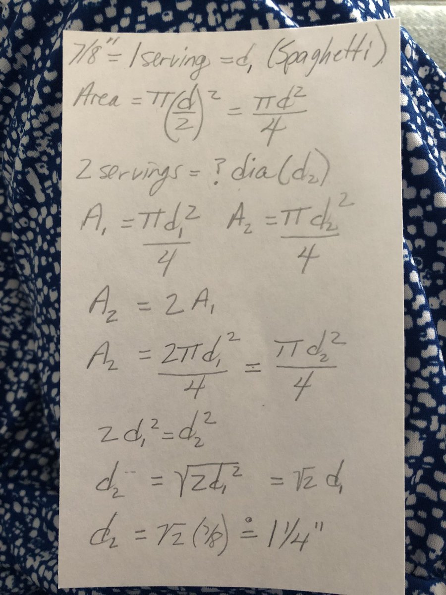 I need to quit cooking like I still have three kids at home, which I haven’t… for years! An example for math teachers to answer “When will I ever use this?” 
I guess I could just buy one of those spaghetti measuring templates with the holes😅 #kidlit #iteachphysics