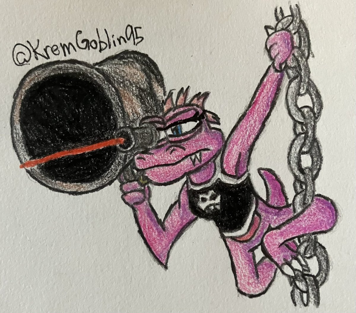 KremGoblin95's tweet photo. Today’s #Kremling is a special one to me because it ended up being a semi-original character. Remember Krackshot Kroc from #DKC3?
You can’t prove Krackshot WASN’T a girl 😁
#Kremlings #DonkeyKong #DKC #DonkeyKongCountry #DonkeyKongCountry3 #ArtistOnTwitter https://t.co/OG9V53kXvw