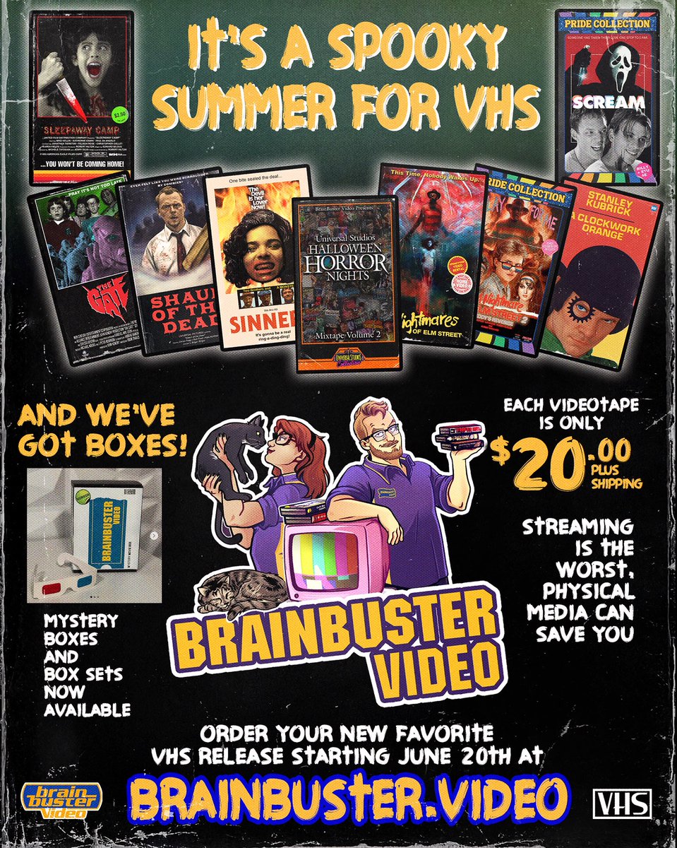 The Summer Spooky Merch Drop has just hit brainbuster.video ! Go grab your new favorite #vhs now!
