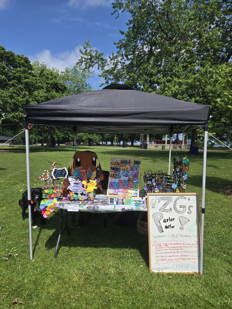 All set up and ready to go at Rochester Harborfest! Selling perlers and pokemon cards :) Come say hi!