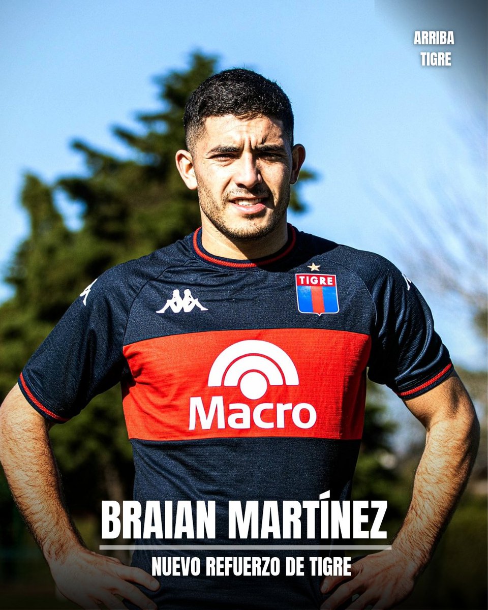 El extremo izquierdo Braian Martínez es nuevo refuerzo de TIGRE. Llegó a préstamo desde Independiente, sin cargo y con opción de compra. Su vínculo será hasta diciembre de 2026. Tuvo pasos por Aldosivi y Everton de Chile. Bienvenido al Matador!!!