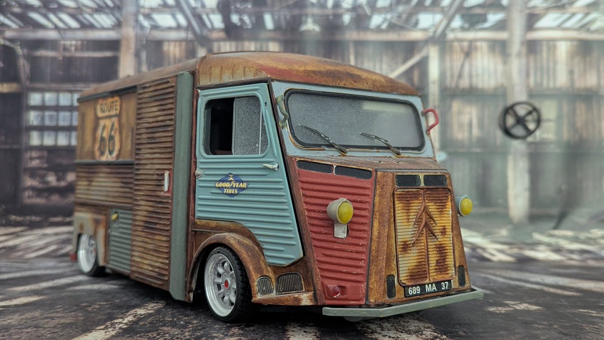 RustNDustUK's tweet photo. Just completed this rat for someone, I must admit I thoroughly enjoyed it!
#barnfind #ratrod #citroen #diecast #diorama #RustNDust https://t.co/w0AQvriBrd
