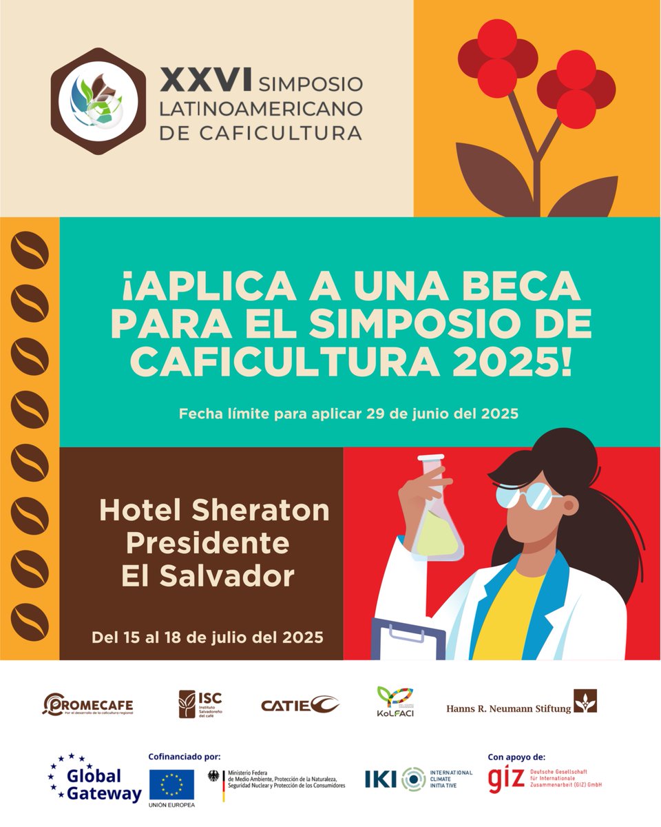 La Unión Europea, en el marco de su alianza con Centroamérica y a través de la iniciativa #GlobalGateway, impulsa oportunidades que conectan conocimiento, sostenibilidad y desarrollo. 🌎☕

🎓 ¡Postúlate a una de las becas para participar en el XXVI Simposio Latinoamericano de