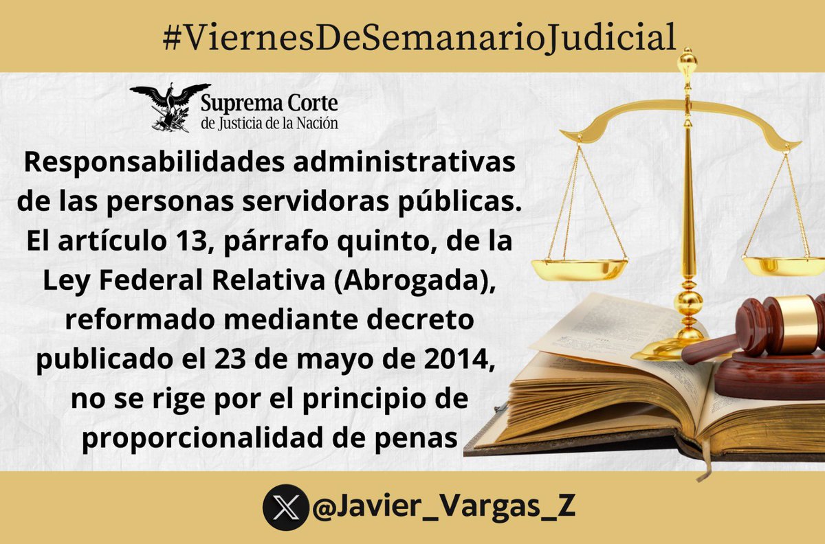 #ViernesDeSemanarioJudicial⚖️
Hechos: Una persona servidora pública a quien se consideró responsable de la falta administrativa calificada como grave, consistente en que faltó a la veracidad al presentar sus declaraciones…
Texto completo: 🖥️ 
sjf2.scjn.gob.mx/detalle/tesis/…