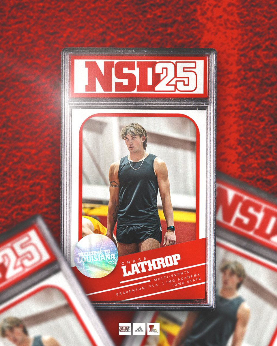𝐖𝐄𝐋𝐂𝐎𝐌𝐄 𝐓𝐎 𝐋𝐎𝐔𝐈𝐒𝐈𝐀𝐍𝐀, Chase Lathrop

Chase competed in multi-events last season at Iowa State and has personal-best scores of 5,030 in the heptathlon and 6,809 in the decathlon.

#GeauxCajuns