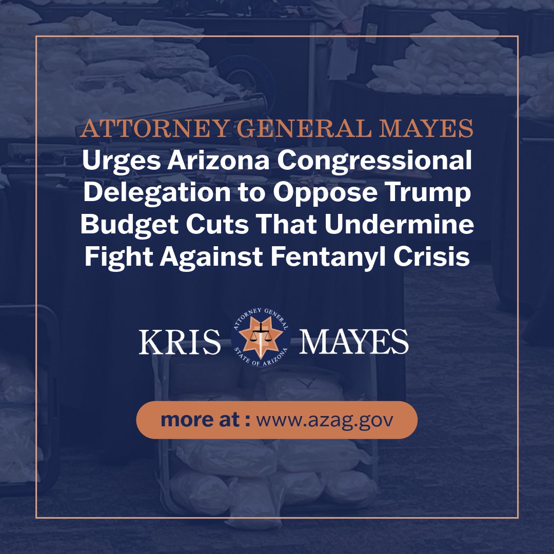 Arizona is on the front lines of the fentanyl crisis, and cutting this program will only make our communities less safe.

Press release here: azag.gov/press-release/…