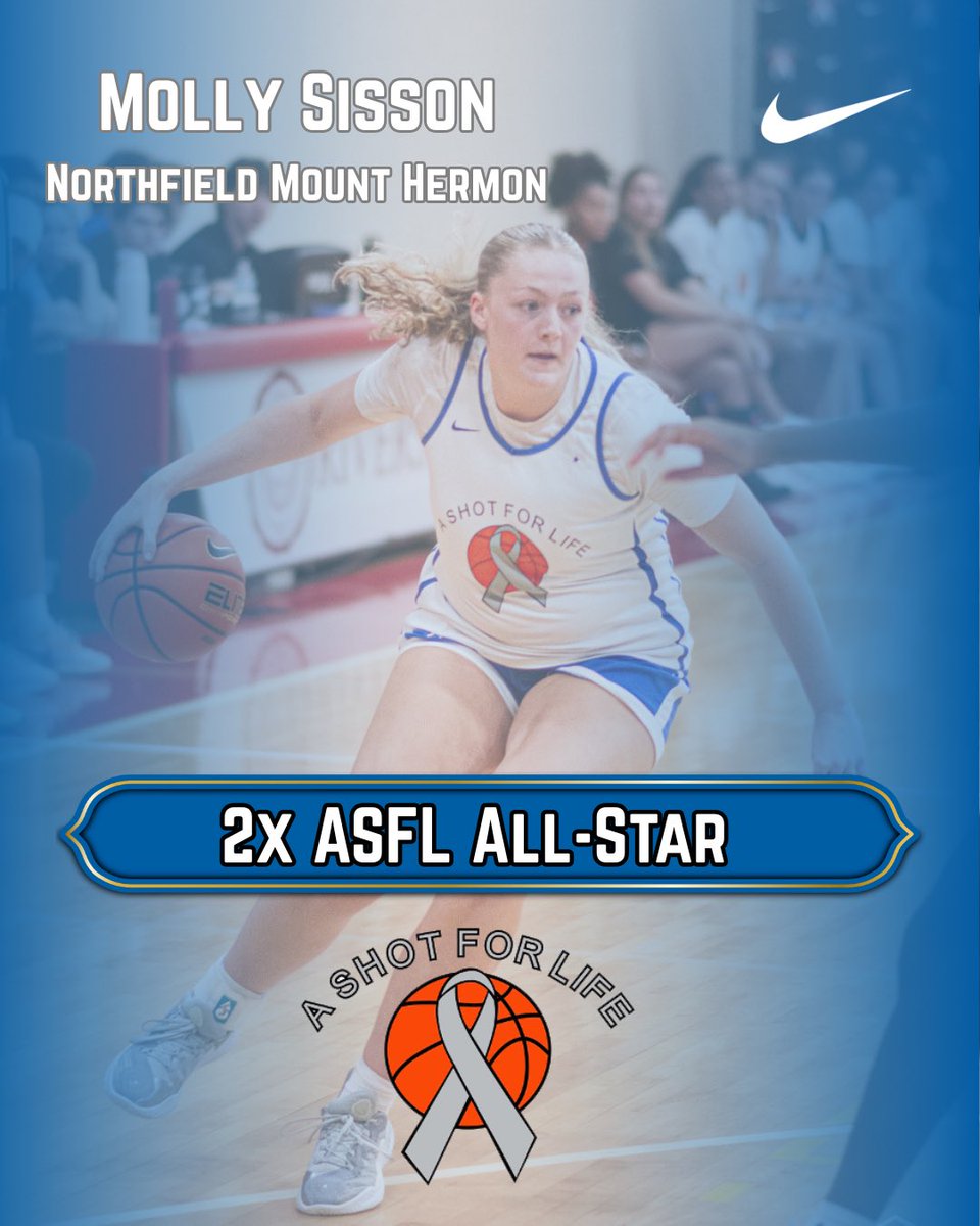 Congratulations and welcome back for her second ASFL Challenge and Basketball All-Star Game, Northfield Mount Hermon’s Molly Sisson! Molly will compete in the thirteenth annual Massachusetts A Shot For Life Challenge and the fourth ASFL Basketball All-Star Game! She will also